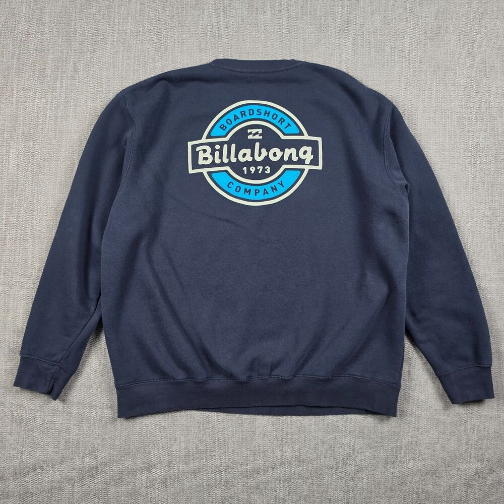 Billabong Sweatshirt Mens XL Navy Blue Boardshort Company Graphic Pullover Crew
